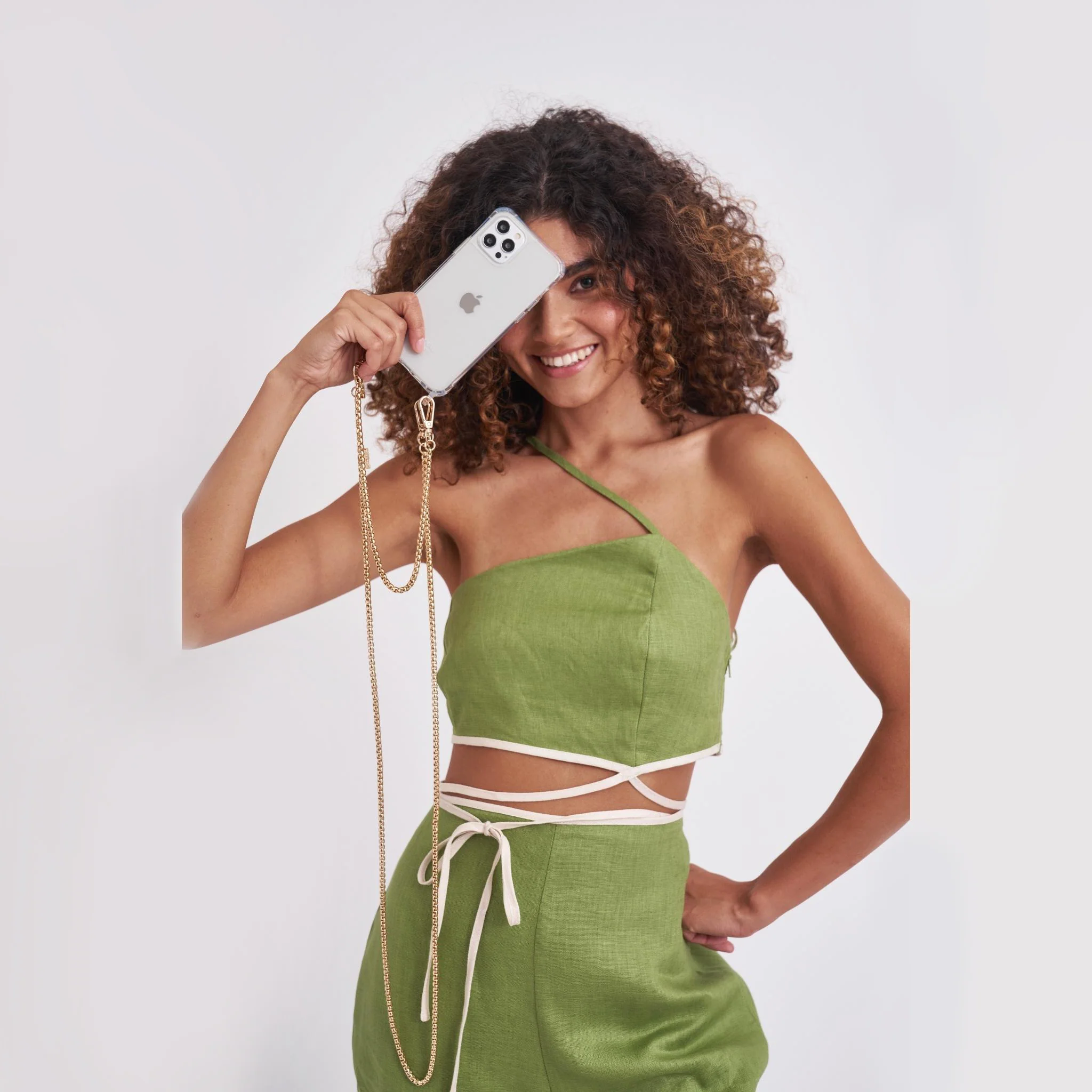 Clear Phone Case + Gaia Gold-Plated Wristlet & Chain + Pearl Chain - Image 12