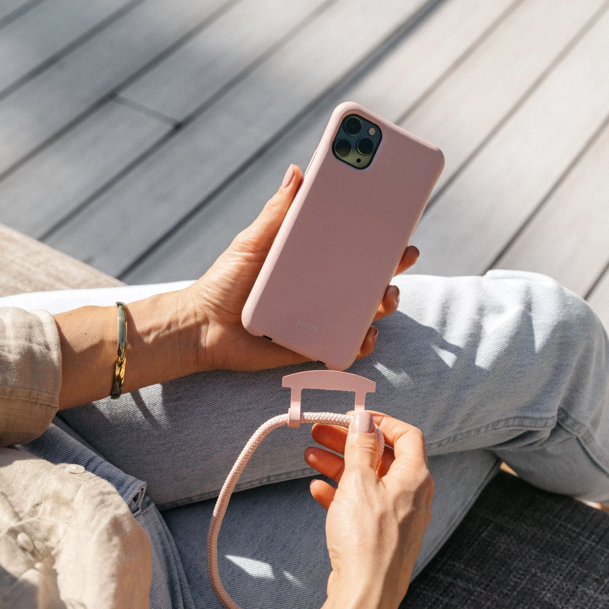 Dusty Pink Crossbody Phone Strap - Image 12