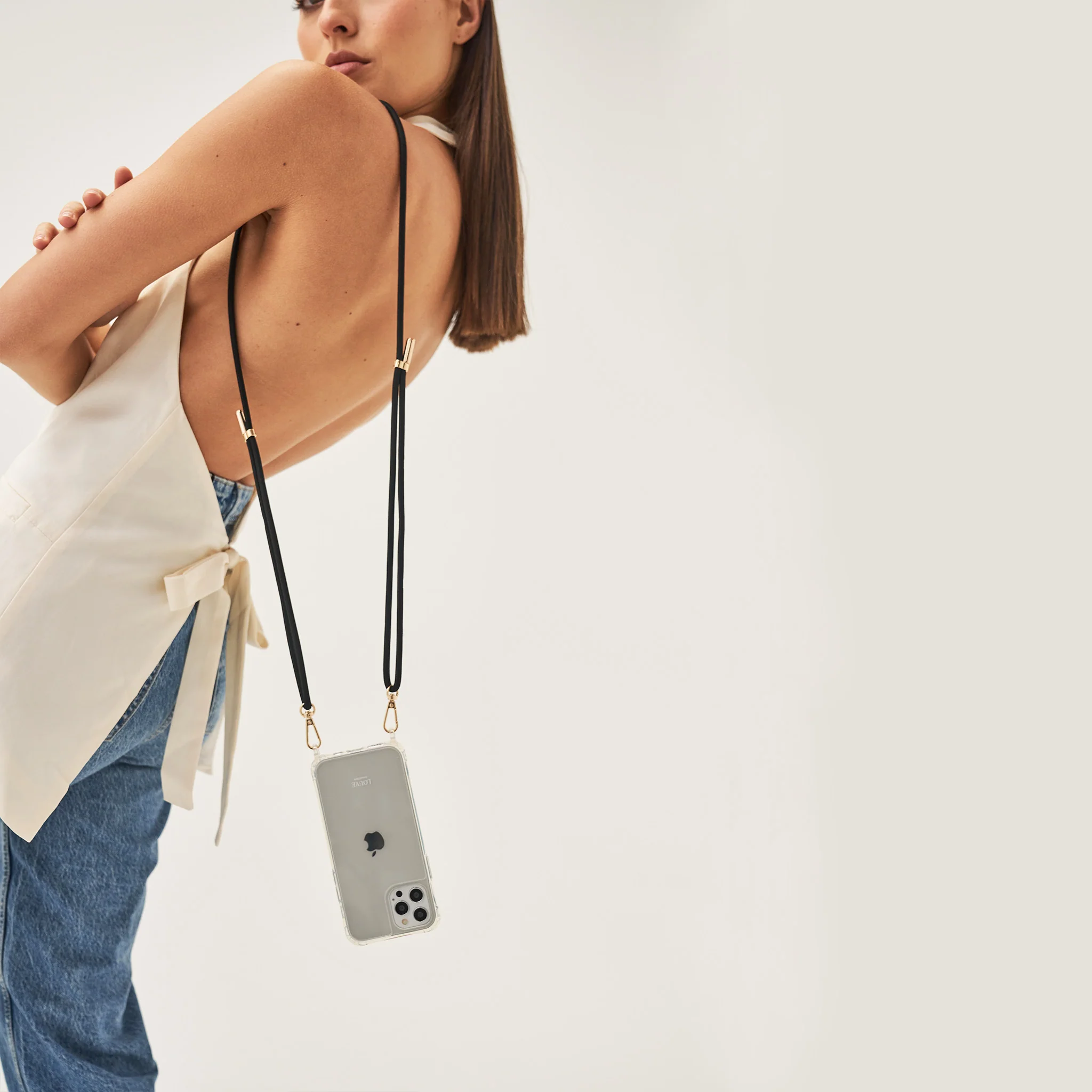 Mystique Black Crossbody Phone Strap - Image 6